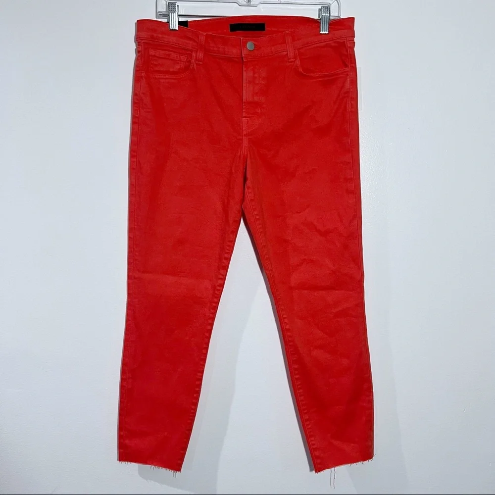 J Brand Mid Rise Crop Skinny Raw Hem Kalani  Size 31 Modern Preppy Clean Girl‎